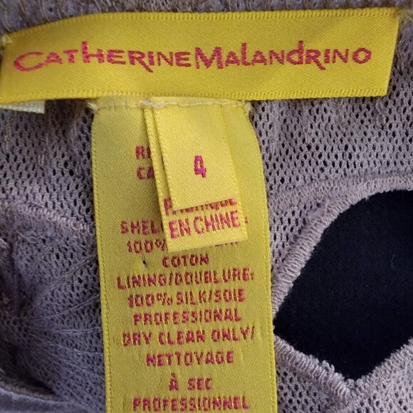 Catherine Malandrino Khaki Floral Cut Out Designer Dress Size M - Picture 12 of 16